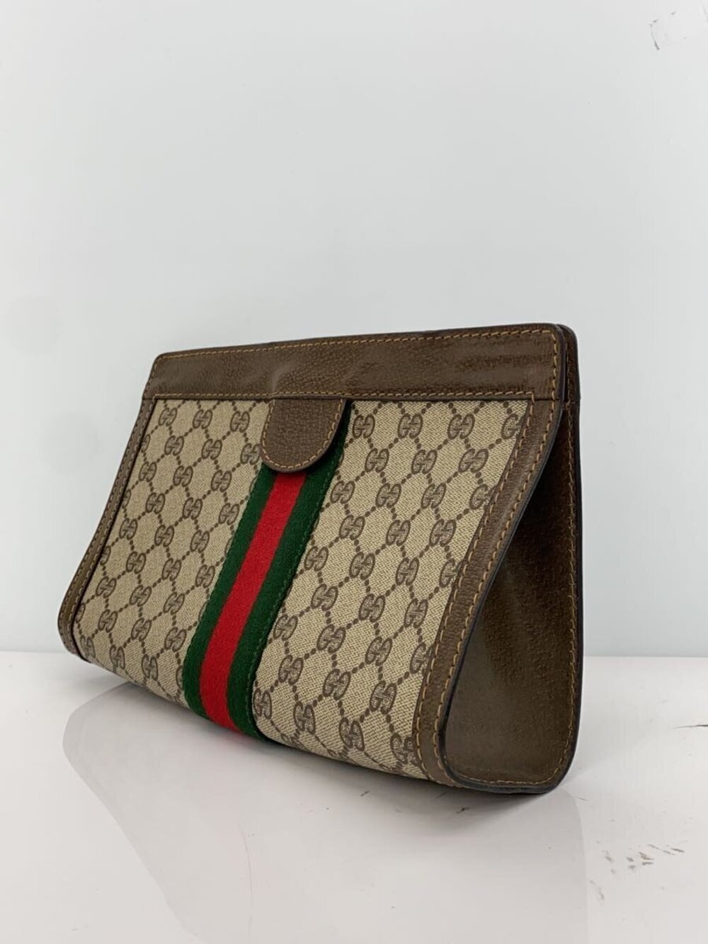 Gucci Over Interior Shows Signs Of Leather Clutch Bag Brown - Picture 2 of 6